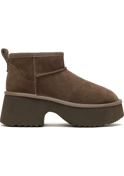 Kadın Vizon Kalın Tabanlı Süet Deri Teddy Bot 25WFD492910