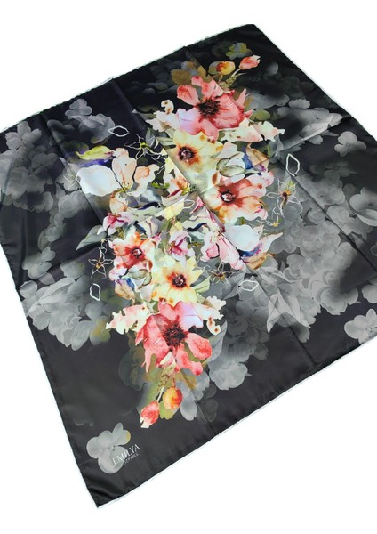Emilya Rayon Çiçek Desenli Şal Eşarp 90X90 cm