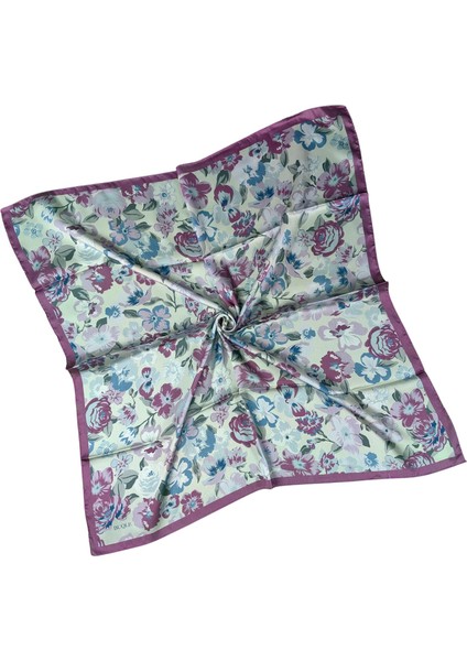 Buqle Jan Jan Çiçek Desenli Saten Eşarp - 100X100 cm modelleri