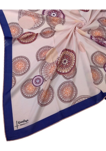 Emilya Kadın Fresh Şifon Desenli Geometrik Eşarp 90X90 cm