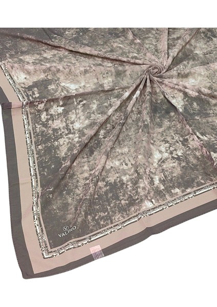 Valino Bulut Desenli Şifon Eşarp – 90X90 cm