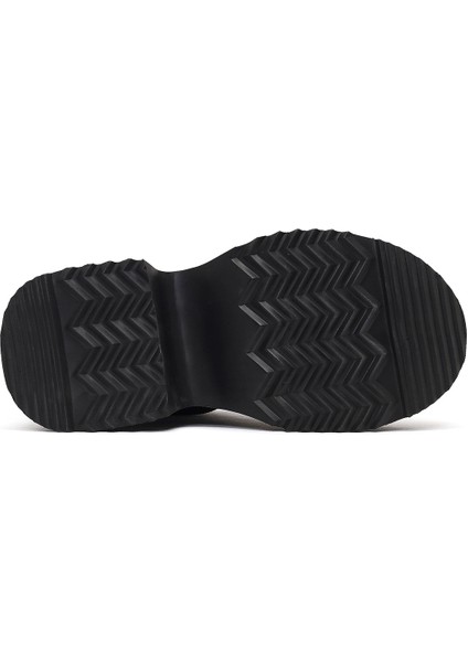 Kadın Siyah Kalın Tabanlı Süet Deri Teddy Bot 25WFD492910