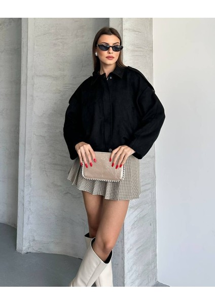 Yeni Sezon Oversize Süet Bomber Ceket modelleri