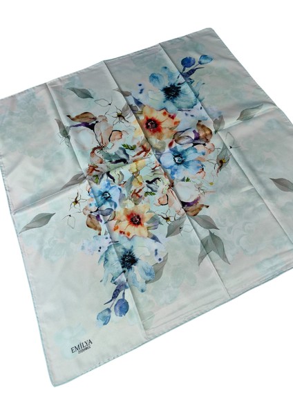 Emilya Rayon Çiçek Desenli Şal Eşarp 90X90 cm