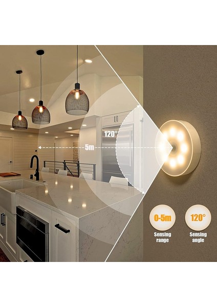 3' Lü Şarjlı LED Gece Lambası - Hareket Sensörlü, Kablosuz ve Taşınabilir Aydınlatma