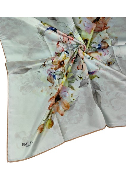 Emilya Rayon Çiçek Desenli Şal Eşarp 90X90 cm modelleri