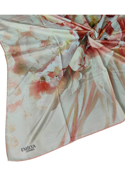Emilya Rayon Çiçek Desenli Eşarp 90X90 cm modelleri