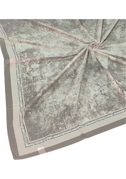 Valino Bulut Desenli Şifon Eşarp – 90X90 cm