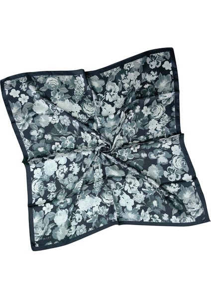Buqle Jan Jan Çiçek Desenli Saten Eşarp - 100X100 cm modelleri