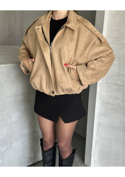 Yeni Sezon Oversize Süet Bomber Ceket fiyatları