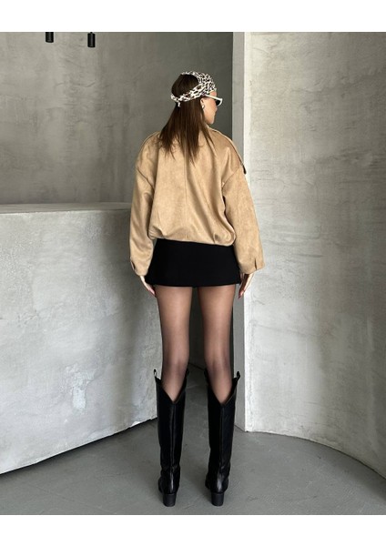 Yeni Sezon Oversize Süet Bomber Ceket
