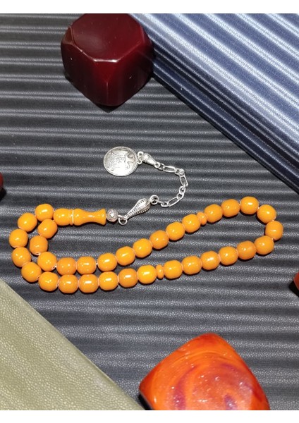 Sarı Sıkma Çubuk Kehribar Tesbih fiyatları