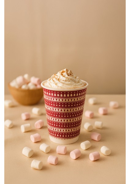 Kış Temalı Çam Ağaç Desenli Karton Bardak – 14 Oz | Sıcak Içecek , Çift Katlı, Dayanıklı Bardak 5 Adet fiyatları