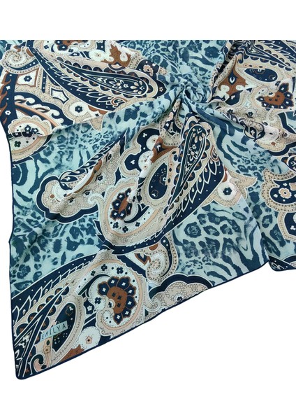 Emilya Fres Krep Leopar Desenli Eşarp 90X90 cm