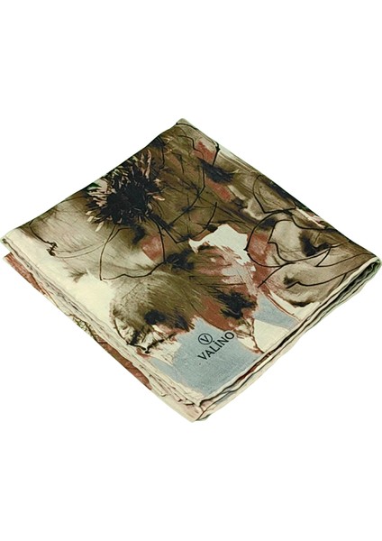 Valino Çiçek Desenli Şifon Eşarp – 90X90 cm modelleri