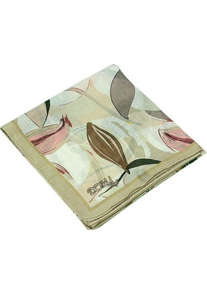 Ebruli Soft Pamuklu Çiçek Desenli Eşarp - 95X95 cm modelleri