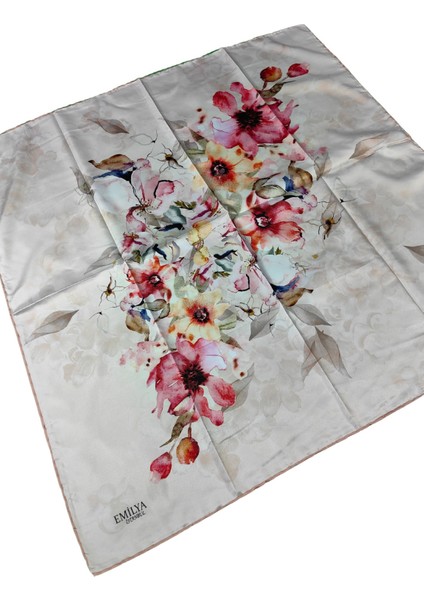 Emilya Rayon Çiçek Desenli Şal Eşarp 90X90 cm