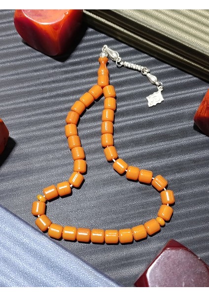 Sıkma Çubuk Kehribar Tesbih: Bal Tonlarında Alpaka Şıklığı