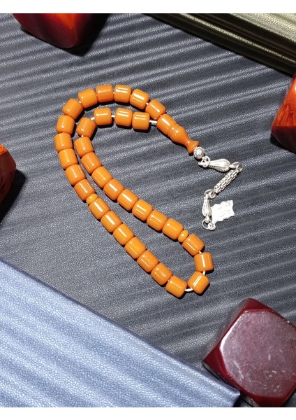 Sıkma Çubuk Kehribar Tesbih: Bal Tonlarında Alpaka Şıklığı fiyatları