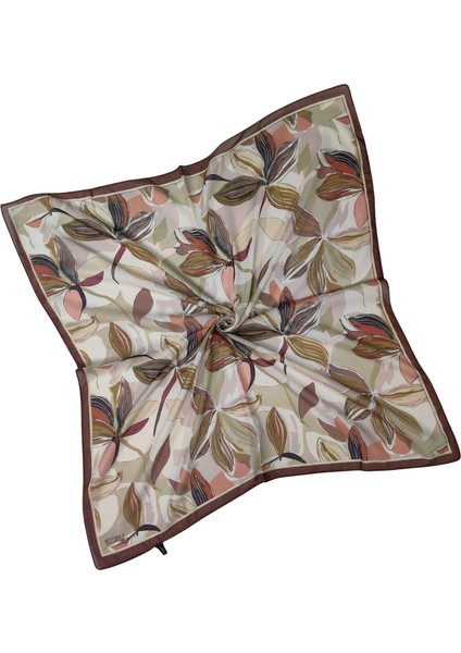 Ebruli Soft Pamuklu Çiçek Desenli Eşarp - 95X95 cm fiyatları