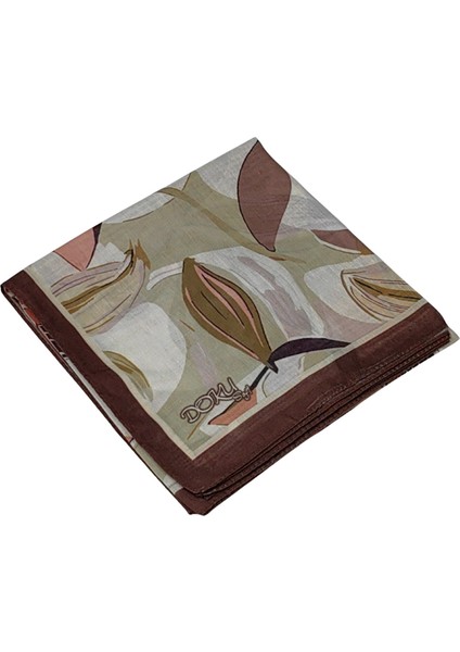 Ebruli Soft Pamuklu Çiçek Desenli Eşarp - 95X95 cm modelleri