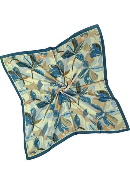 Ebruli Soft Pamuklu Çiçek Desenli Eşarp - 95X95 cm fiyatları