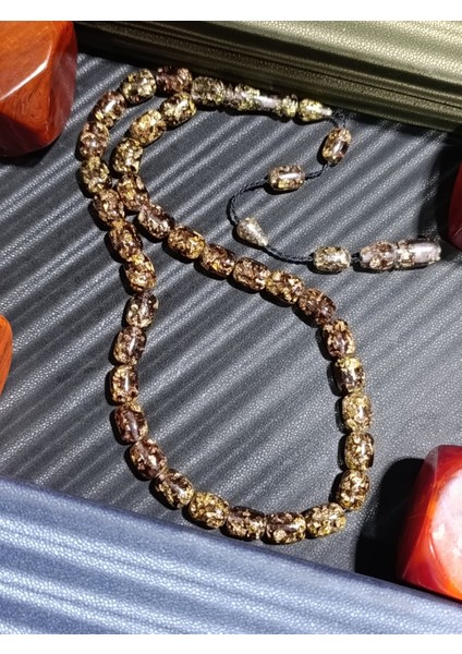 Altın Varaklı Tesbih Siyah Gold Renkli fiyatları