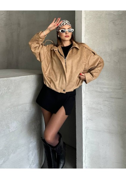 Yeni Sezon Oversize Süet Bomber Ceket fırsatları