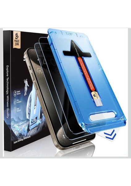 Magıc John iPhone 15 Pro Max 6,7 Inç Için 2 Paket Gizlilik Camı Ekran Koruyucu ,temperli Cam Ekran Koruyucu.