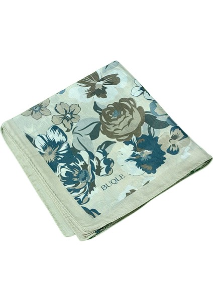 Buqle Jan Jan Çiçek Desenli Saten Eşarp - 100X100 cm fiyatları