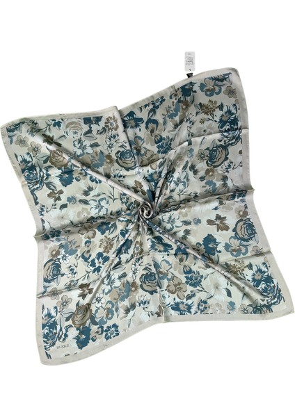 Buqle Jan Jan Çiçek Desenli Saten Eşarp - 100X100 cm modelleri