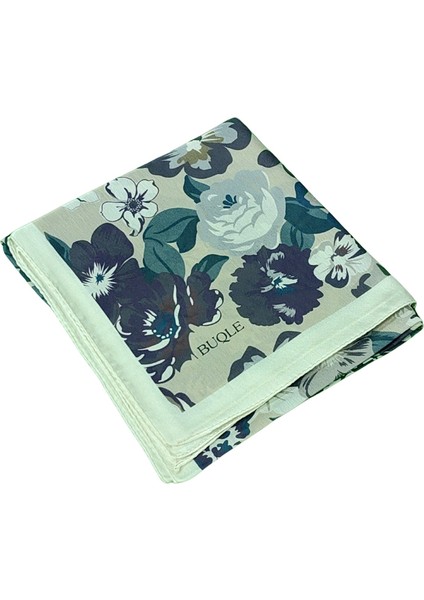 Buqle Jan Jan Çiçek Desenli Saten Eşarp - 100X100 cm fiyatları