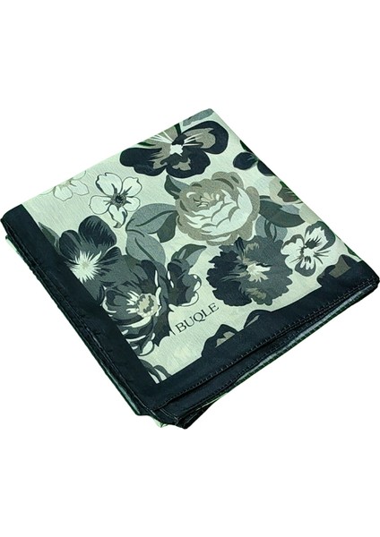 Buqle Jan Jan Çiçek Desenli Saten Eşarp - 100X100 cm fiyatları