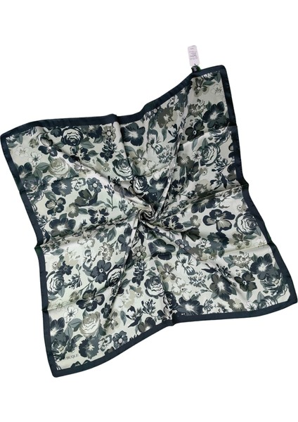 Buqle Jan Jan Çiçek Desenli Saten Eşarp - 100X100 cm modelleri