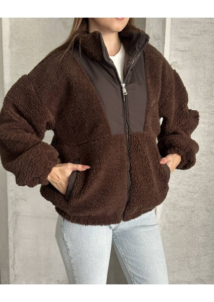 Oversize Fermuarlı Peluş Ceket fiyatları