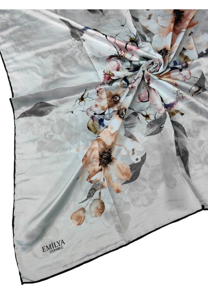Emilya Rayon Çiçek Desenli Şal Eşarp 90X90 cm modelleri