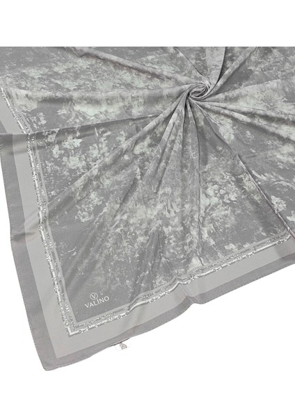 Valino Bulut Desenli Şifon Eşarp – 90X90 cm
