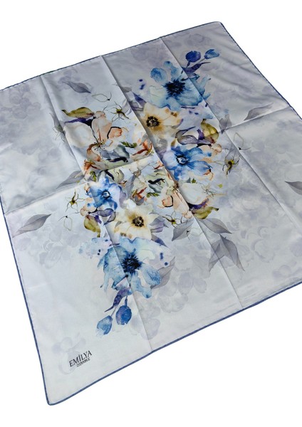 Emilya Rayon Çiçek Desenli Şal Eşarp 90X90 cm