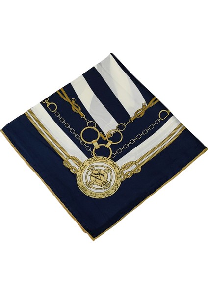 Vesi Eşarp Zincir Desenli Sport Twill Eşarp 120X120 cm