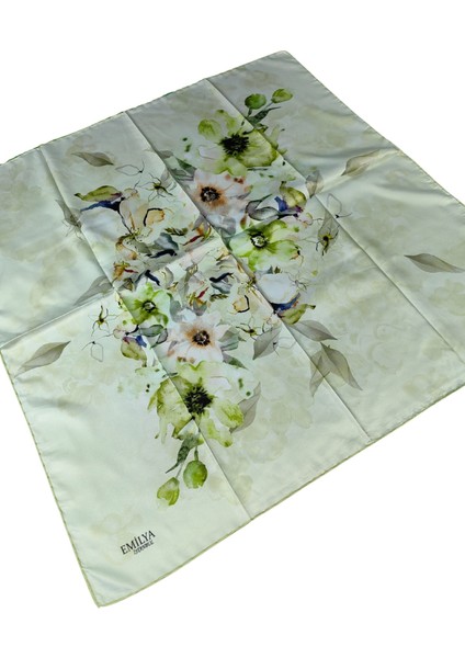 Emilya Rayon Çiçek Desenli Şal Eşarp 90X90 cm