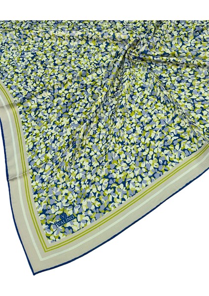 Valino Çiçek Desenli Şifon Eşarp – 90X90 cm