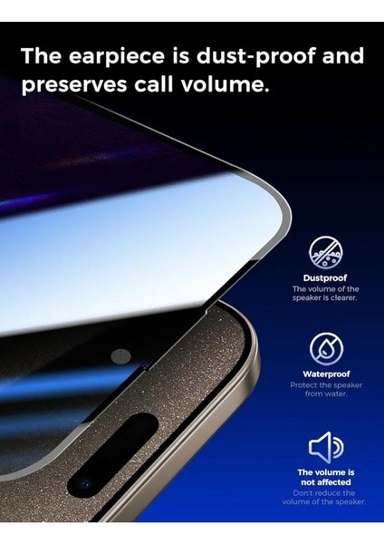 Magıc John iPhone 15 Pro Max 6,7 Inç Için 2 Paket Gizlilik Camı Ekran Koruyucu ,temperli Cam Ekran Koruyucu.