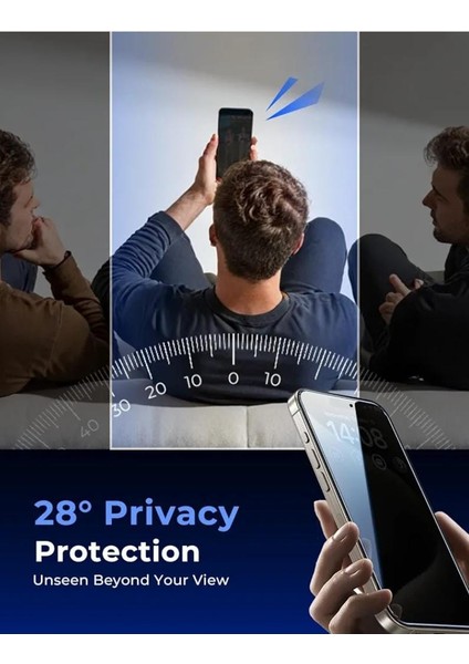 Magıc John iPhone 15 Pro Max 6,7 Inç Için 2 Paket Gizlilik Camı Ekran Koruyucu ,temperli Cam Ekran Koruyucu.