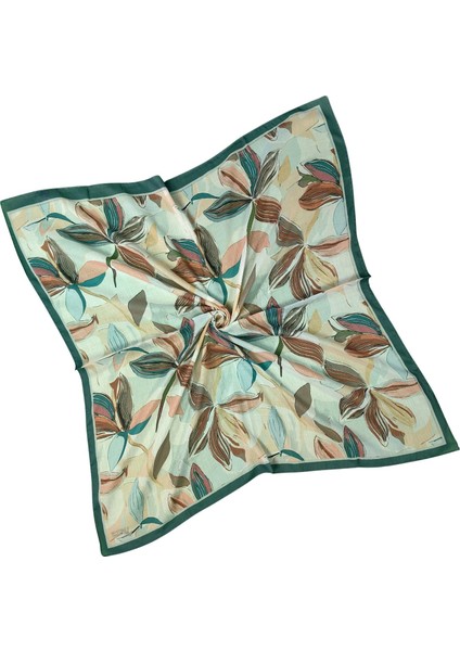 Ebruli Soft Pamuklu Çiçek Desenli Eşarp - 95X95 cm fiyatları