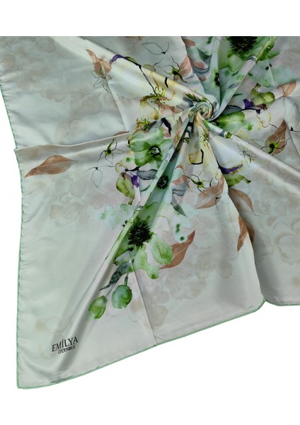 Emilya Rayon Çiçek Desenli Şal Eşarp 90X90 cm modelleri