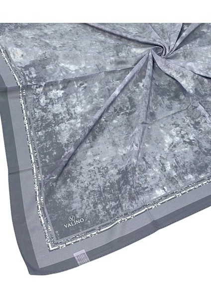 Valino Bulut Desenli Şifon Eşarp – 90X90 cm