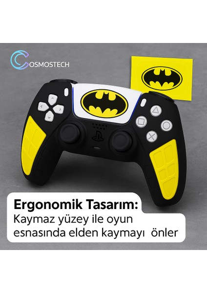 Ps5 Dualsense Joystick Koruyucu Silikon Kılıf Sarı-Siyah +Sticker – Yüksek Kaliteli, Esnek, Şık Mavi Beyaz Desenli Kaplama fiyatları