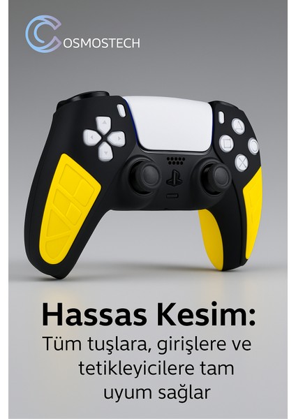 Ps5 Dualsense Joystick Koruyucu Silikon Kılıf Sarı-Siyah +Sticker – Yüksek Kaliteli, Esnek, Şık Mavi Beyaz Desenli Kaplama fırsatları