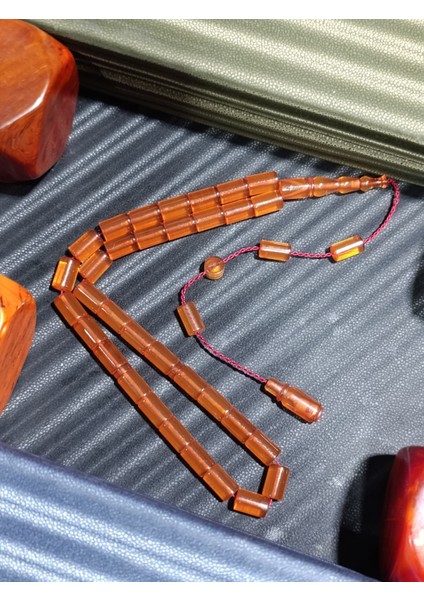 Ateş Kehribar Tesbih Kesme Kesim