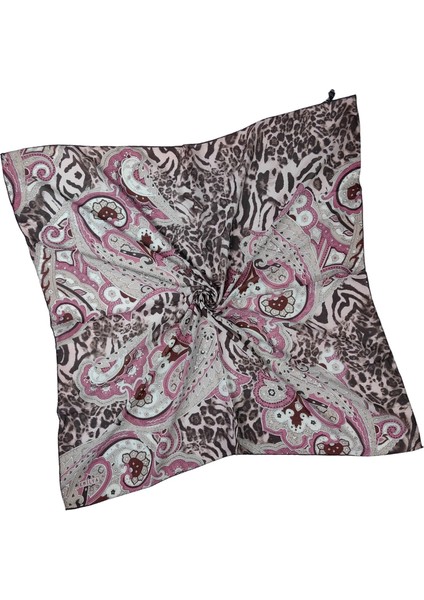 Emilya Fres Krep Leopar Desenli Eşarp 90X90 cm modelleri